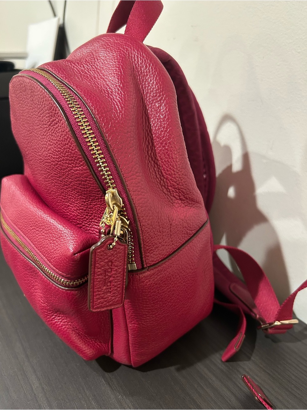 Coach Mini Charlie Backpack in Pebble Leather EUC - Picture 8 of 12
